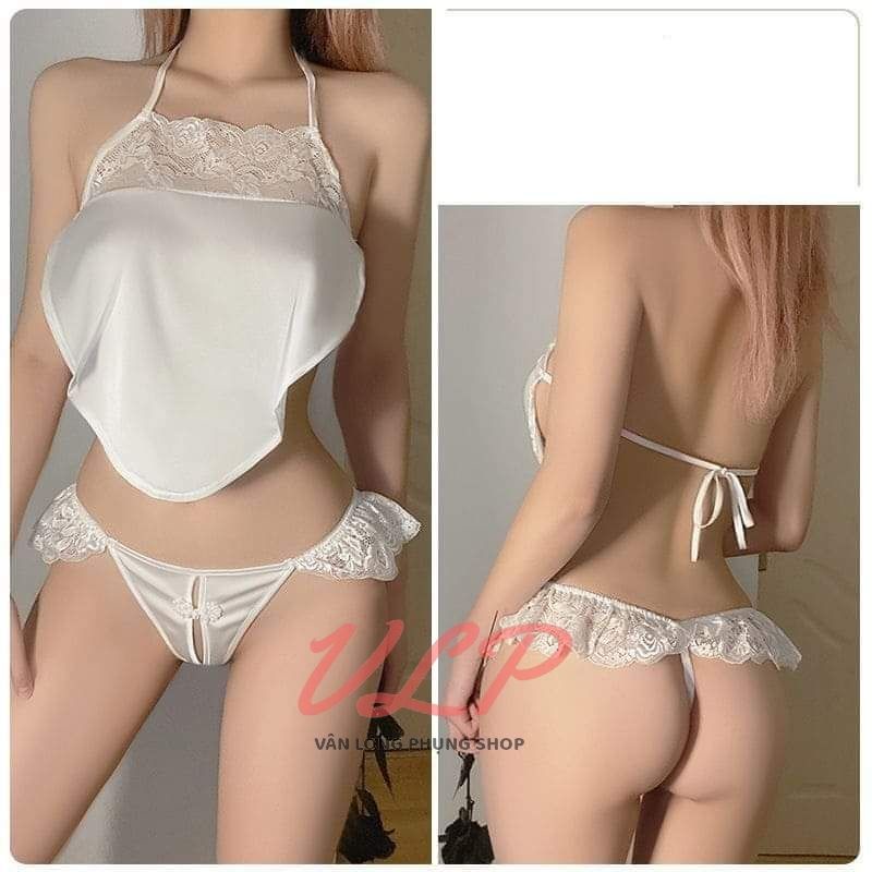 [BIGSIZE_80KG]_DN39_Set yếm ngủ sexy kèm chip đũng mở sexy