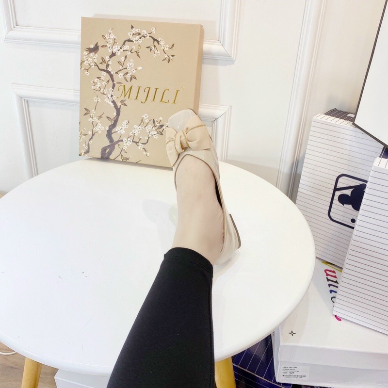 GIÀY BÚP BÊ MŨI VUÔNG NƠ THẮT SIÊU HÓT