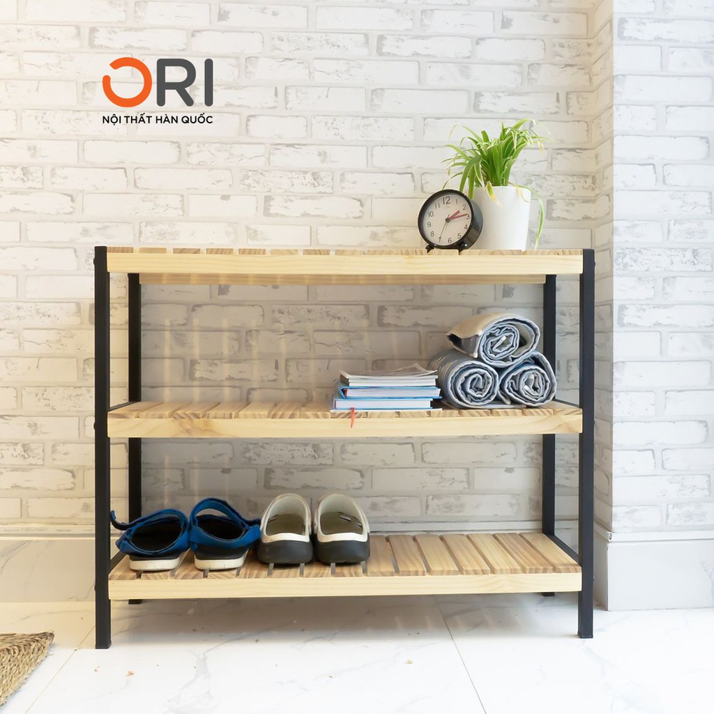 Kệ Giày Dép 3 Tầng Đa Năng Khung Sắt Tĩnh Điện - IRON BENCH 3F SIZE M - ORI NỘI THẤT HÀN QUỐC