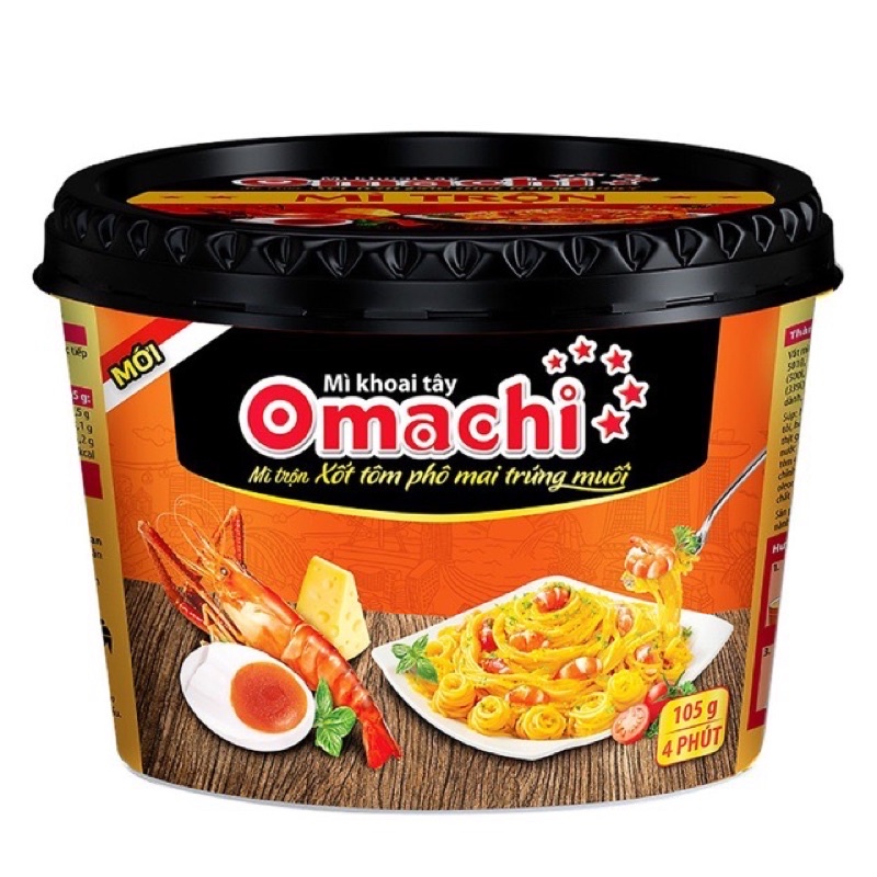 Mỳ trộn xốt tôm phô mai trứng muối Omachi 105g