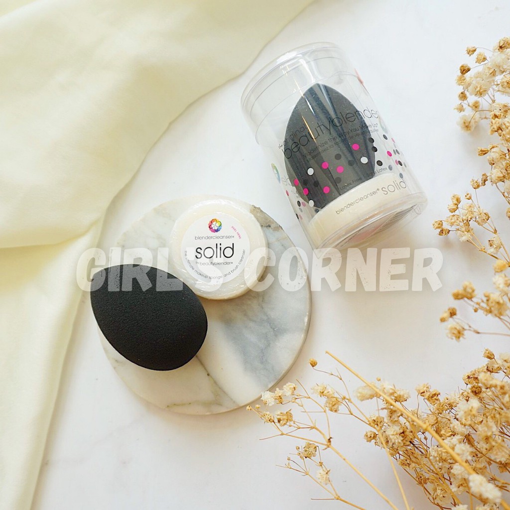 Mút trang điểm Beauty Blender Pro + Solid giặt mút