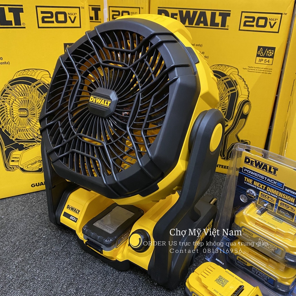 NHẬP MỸ - QUẠT PIN DEWALT DCE512 20-VOLT MAX JOBSITE FAN