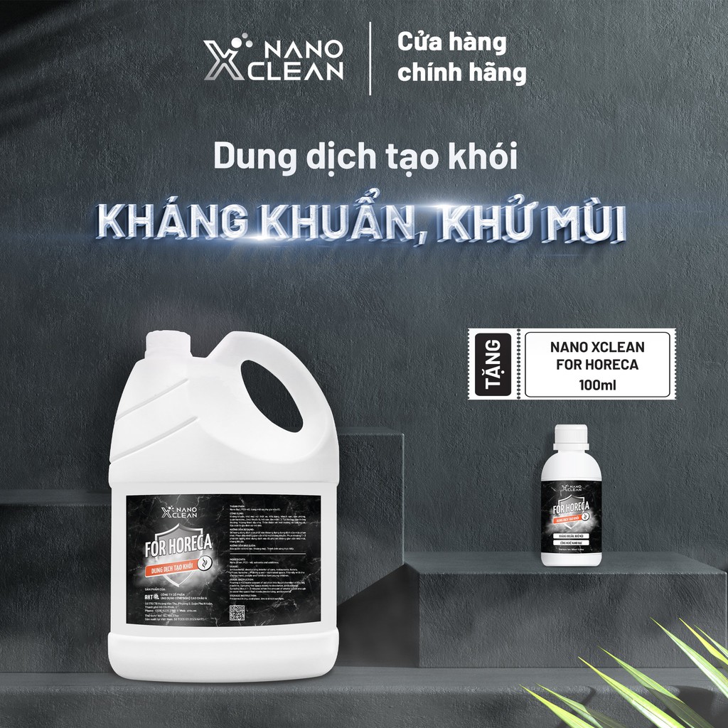 NANO BẠC DIỆT KHUẨN KHỬ KHUẨN NANO XCLEAN FOR HORECA-DUNG DỊCH TẠO KHÓI PHUN KHÓI AHT CORP-AHTC-DIỆT KHUẨN KHỬ MÙI