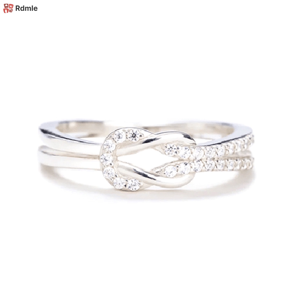 Nhẫn Tình Bạn Đính Đá Zircon Hình Thắt Nút Tình Bạn / Trái Tim Làm Quà Tặng Sinh Nhật / Giáng Sinh Cho Bạn Nữ
