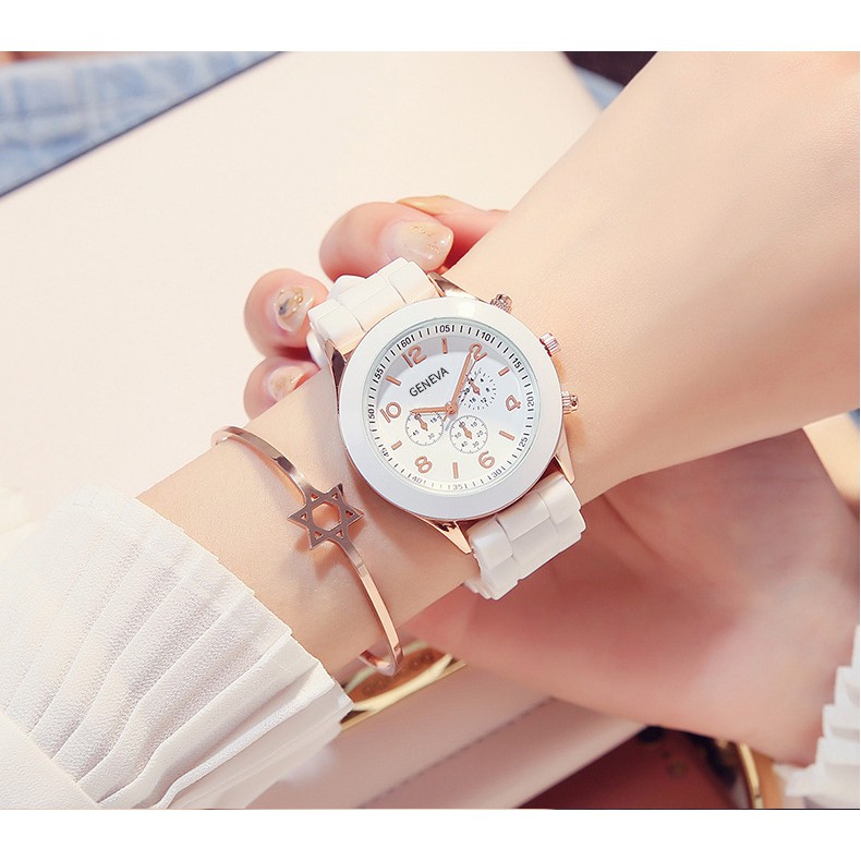 Đồng hồ thời trang nữ Geneva KM01 dây silicon mềm dẻo đeo êm tay, trẻ trung, hiện đại, nhiều màu dể dàng phối đồ | BigBuy360 - bigbuy360.vn