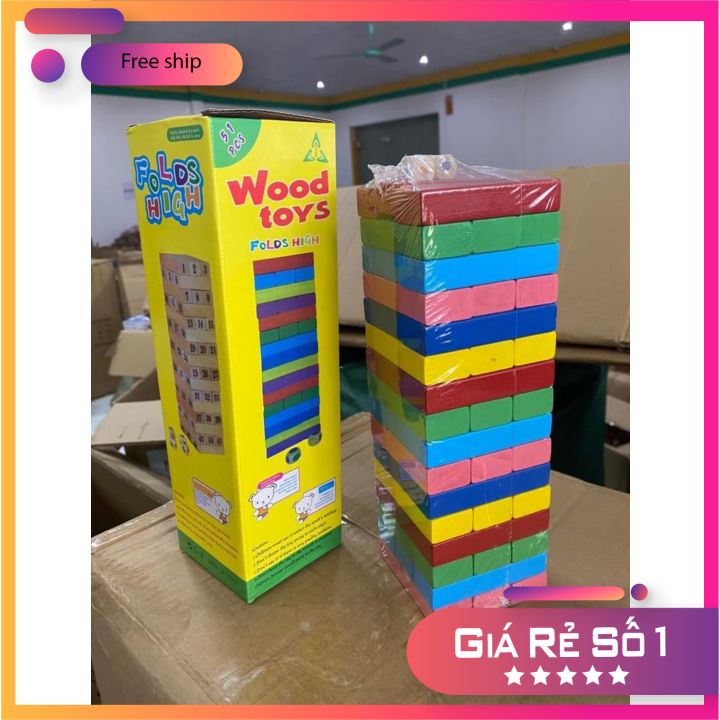 Đồ chơi rút gỗ loại to, thanh gỗ đều láng mịn, đồ chơi thông minh
