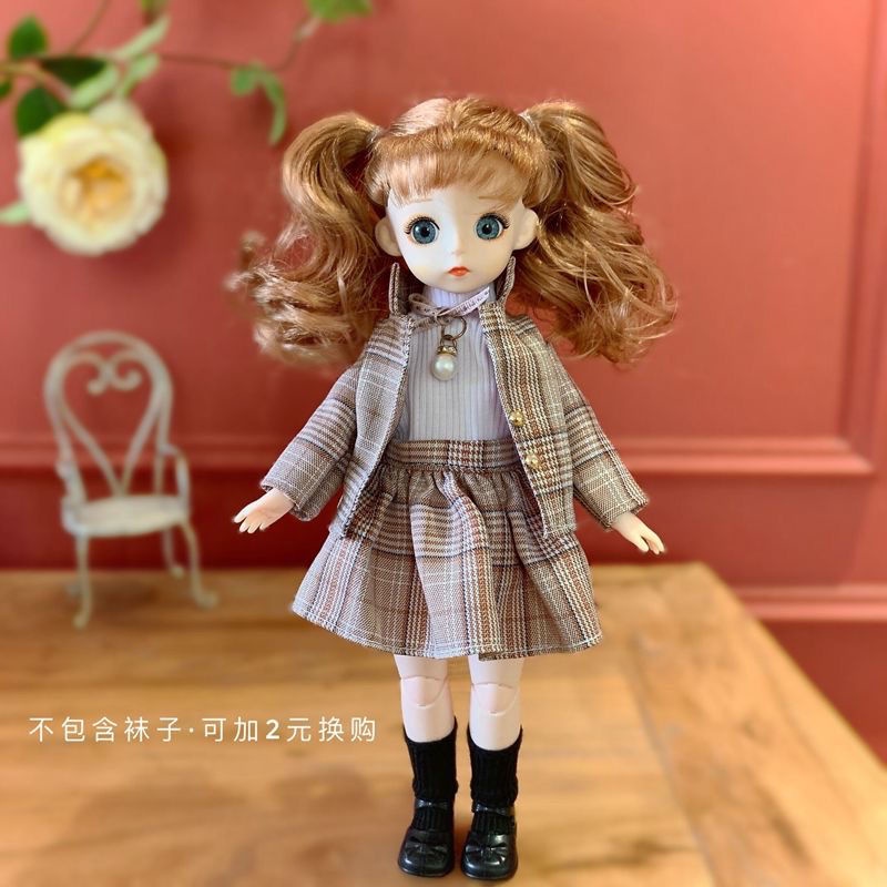 Búp Bê Barbie 3D Có Mắt 27 Khớp 6 Điểm Dễ Thương Cho Bé 30Cm