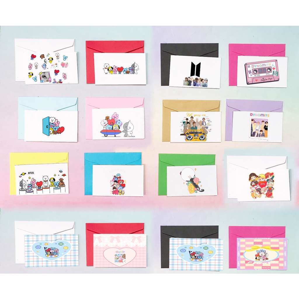Thiệp sinh nhật army TSN2 thiệp quà tặng bangtan thiếp mini kèm phong