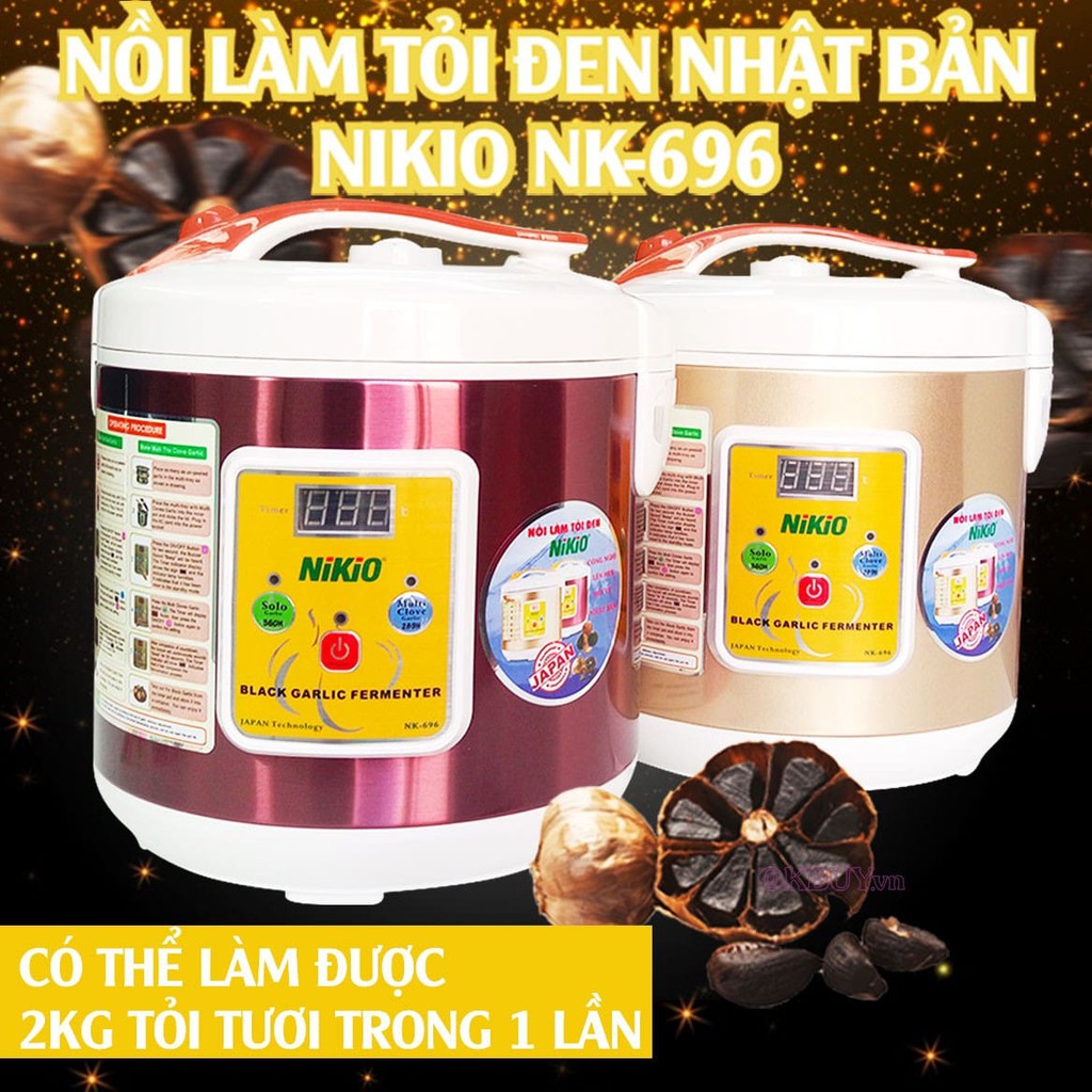 Máy làm tỏi đen Nhật Bản Nikio NK-696/ 6 lít - Dòng cao cấp - Chính Hãng Japan - Màu Vàng Gold