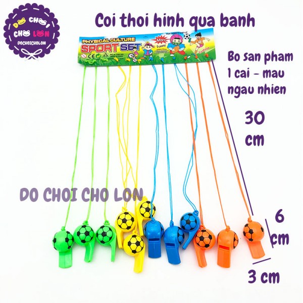 Đồ chơi còi thể thao quả bóng phát âm thanh vui nhộn cho bé (1 cái)