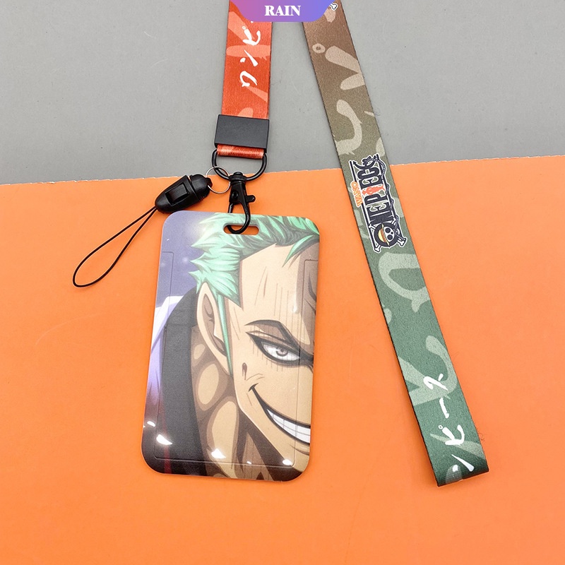 Bao Da Đựng Thẻ Gắn Dây Đeo Cổ In Hình Nhân Vật Hoạt Hình One Piece Luffy Roronoa Zoro Portgas·D· Ace