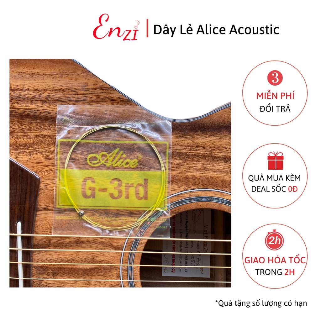 Dây lẻ acoustic Alice A206 A406 AW432 AW436 Chính Hãng dây sắt đàn ghita acoustic  ENZI