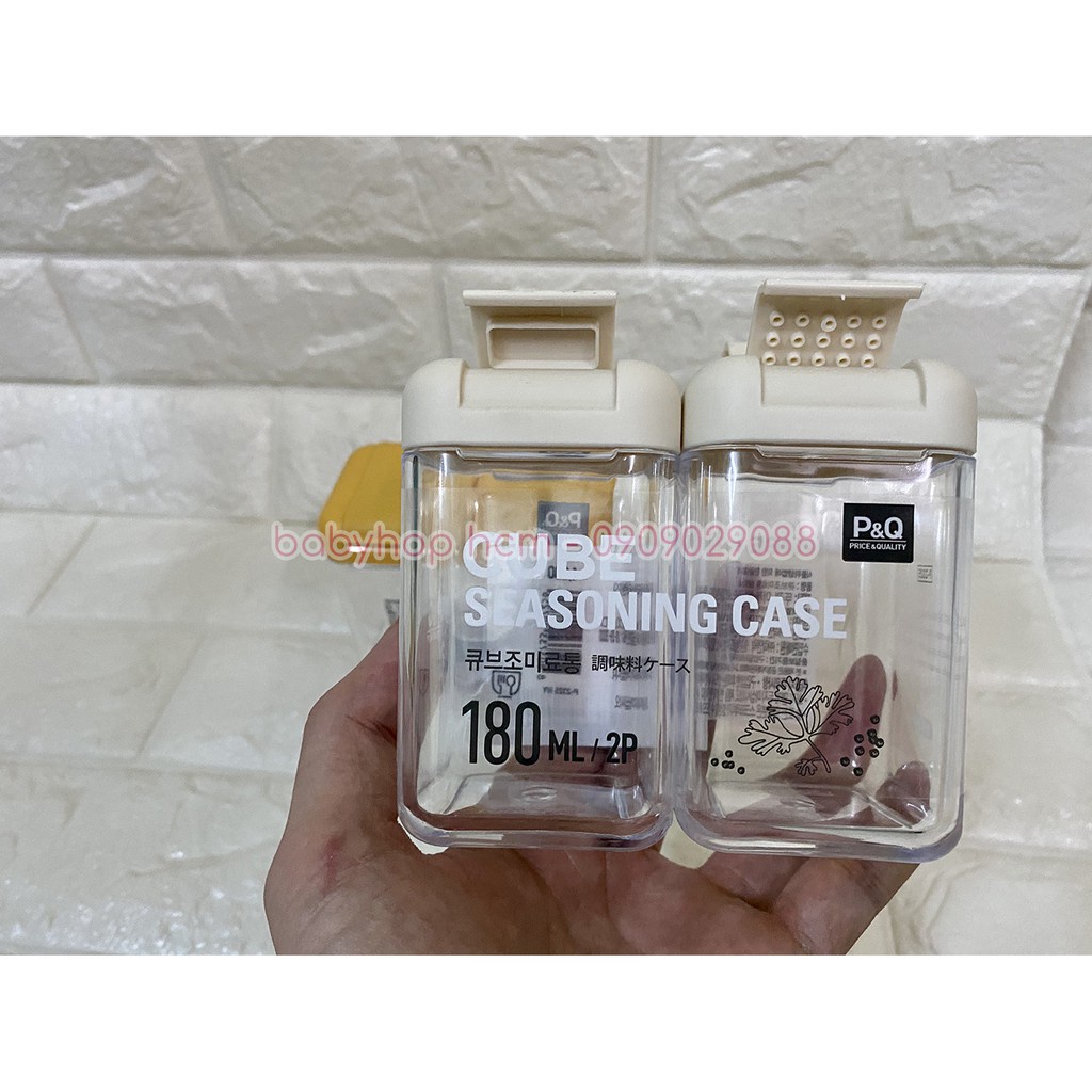 Set 2 hộp đựng gia vị nhựa GPPS Lock&Lock Cube Seasoning Case P-2325 180ml Hàng P&Q - BABYHOPSG