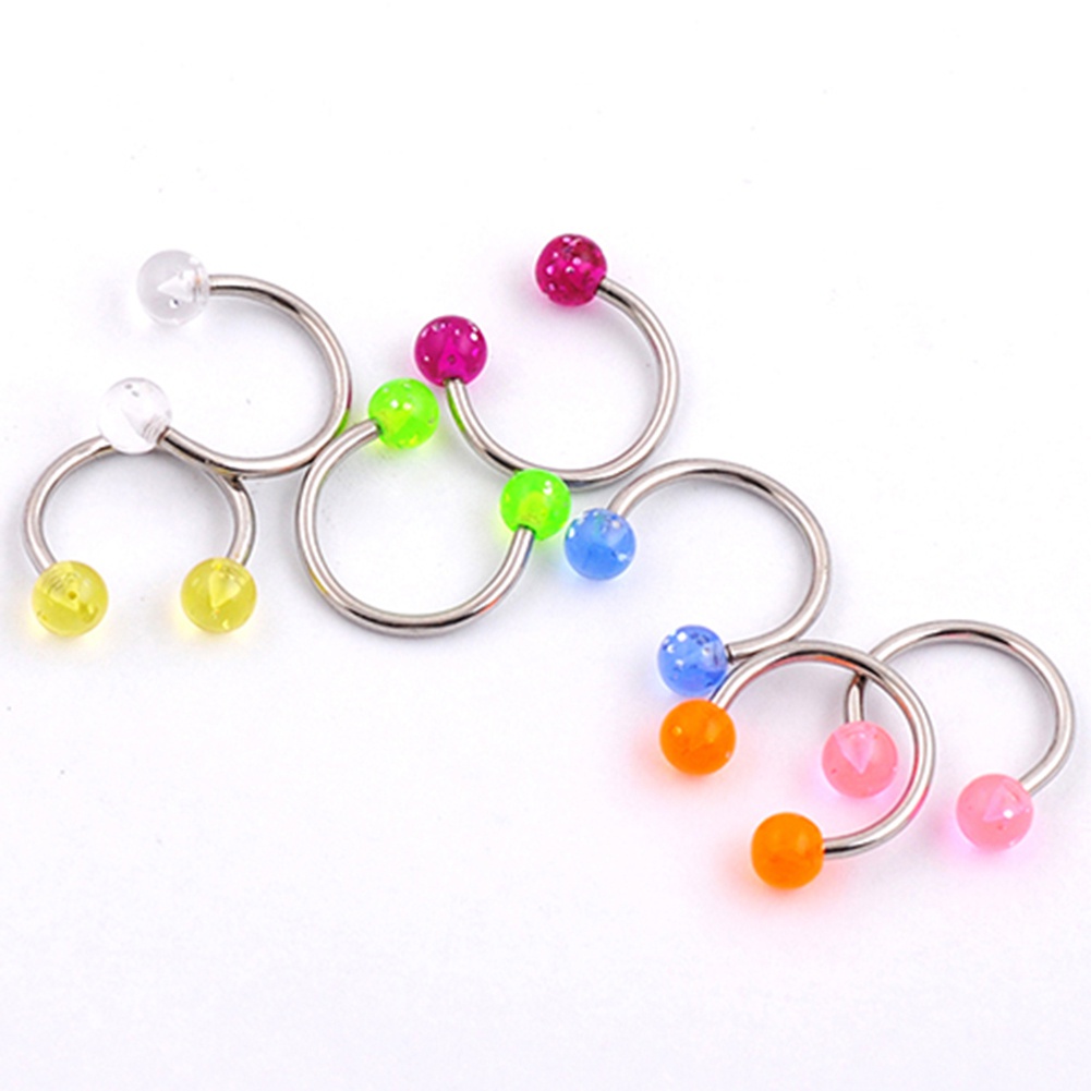 Set 7 Khuyên Mũi / Môi / Tai / Mũi 16G Bằng Thép Không Gỉ