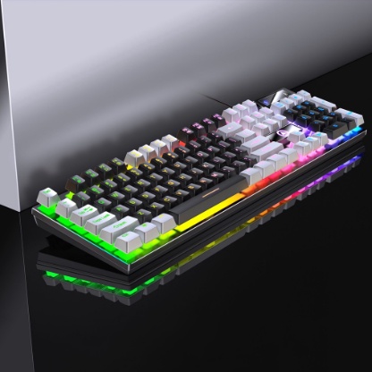 Combo Bàn Phím Kèm Chuột Gaming Có Dây Giả Cơ YINOIAO K500 Và G15 LED Xuyên Chữ Cao Cấp Mix Màu Cực Trendy-THMODERN