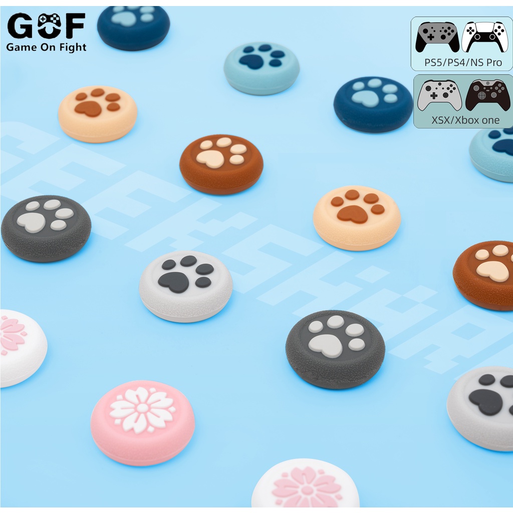 PS5 Vỏ bọc silicon cho tay cầm chơi máy chơi game PS4/PS5 chất lượng cao hình dấu chân mèo nhiều màu sắc tùy chọn