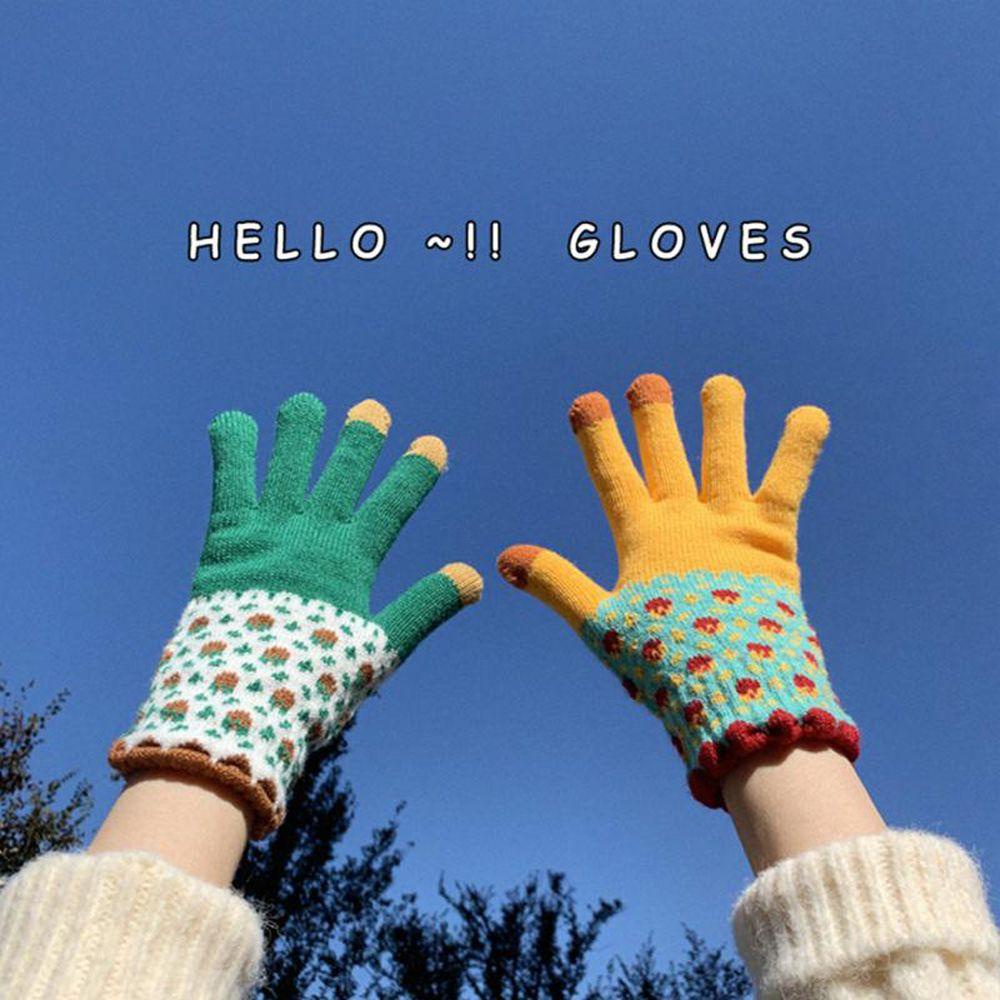 IVORY Găng Tay Lái Xe Trượt Tuyết Hình Sóng Có Thể Chạm Màn Hình Cảm Ứng