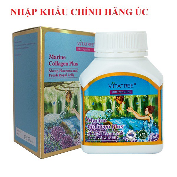 Viên uống đẹp da Vitatree MARINE COLLAGEN PLUS, Hộp 100 Viên , Nhập Khẩu ÚC