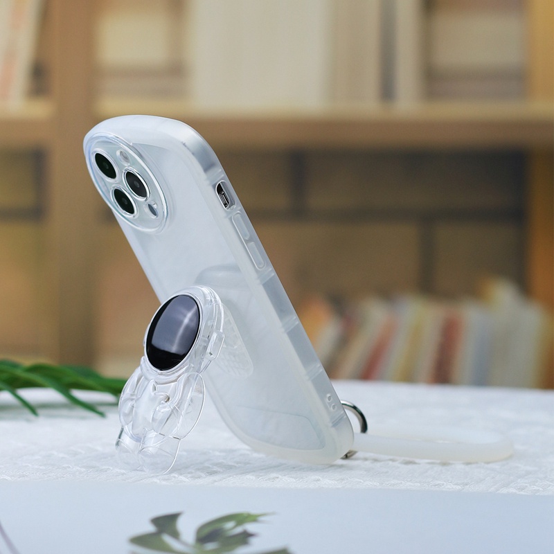 Ốp Điện Thoại Mềm Trong Suốt Hình Phi Hành Gia Có Dây Đeo Cho OPPO A9 A5 2020 A52 A92 Reno 8t 4G 8z 7z 6z 5z 6 5G 4