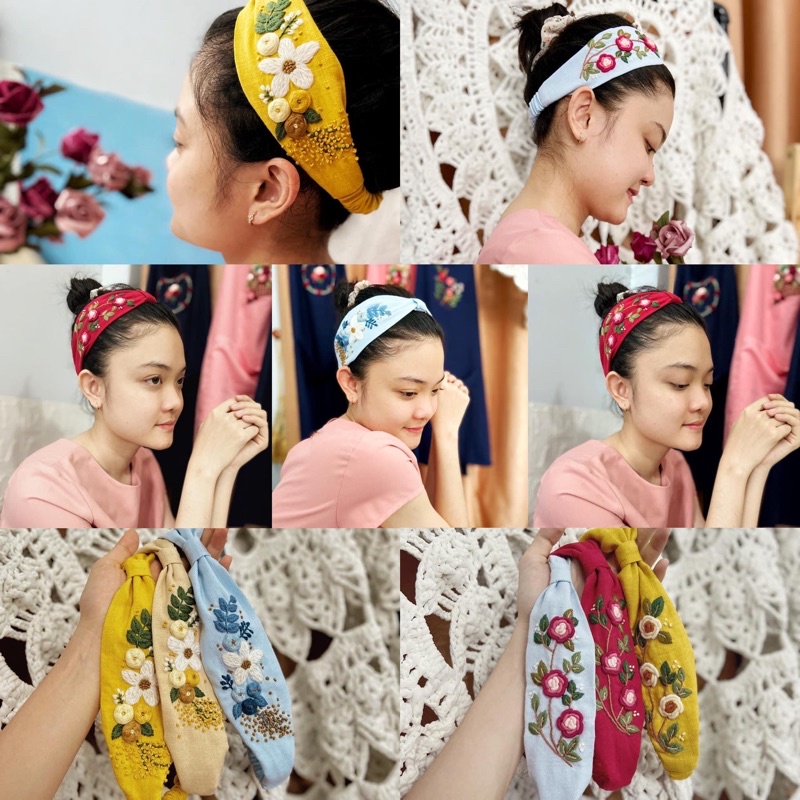 Turban chun thêu tay