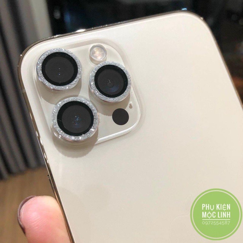 [Màu Kim Cương] Iphone 13 Pro max | 13 | 12 Mini | 11 Pro [Bộ 3 mắt] Dán từng mắt camera chống trầy Kuzoom Bảo vệ cam