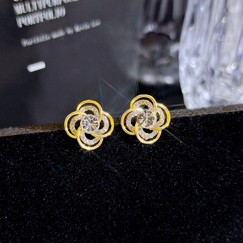 Khuyên tai JIUDUOLAN mạ bạc đính đá zircon nhân tạo dễ phối đồ thời trang dành cho nữ