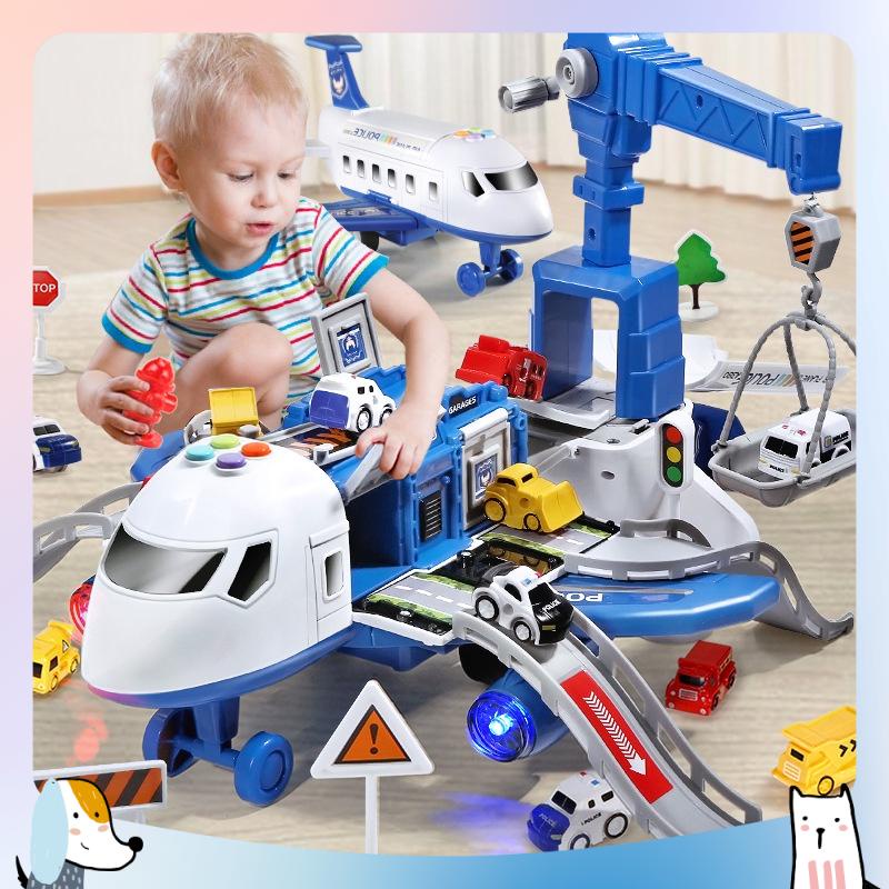 Đồ chơi trẻ em máy bay cỡ lớn,hiệu ứng âm thanh, ánh sáng, biến dạng đa chức năng, chạy đà, xếp hình cho bé