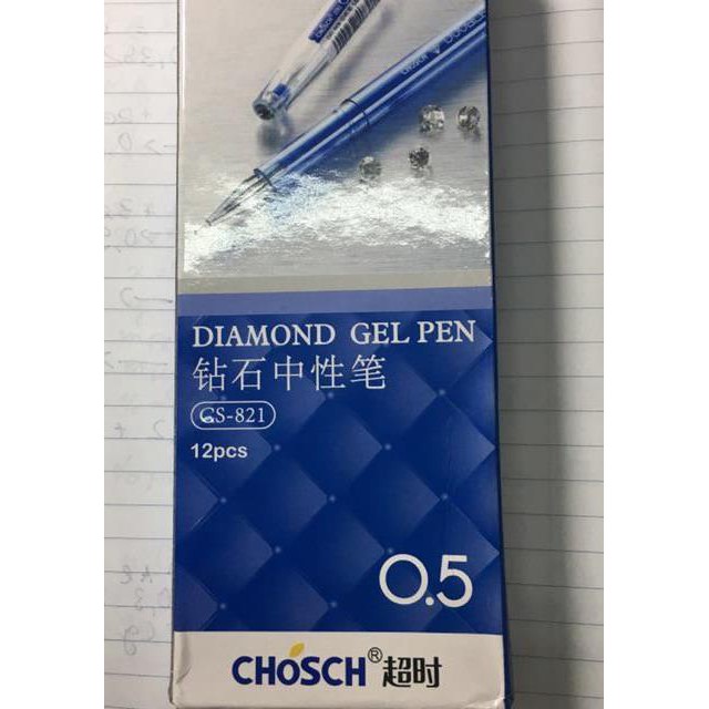 Hộp 12 bút gel CHOSCH CS821 0.5 nét viết đẹp, mực rõ đẹp cho học sinh tiểu học