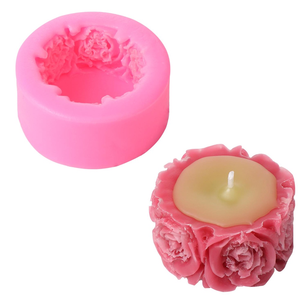 MAG Khuôn Làm Nến Silicone Hình Hoa Hồng 3D