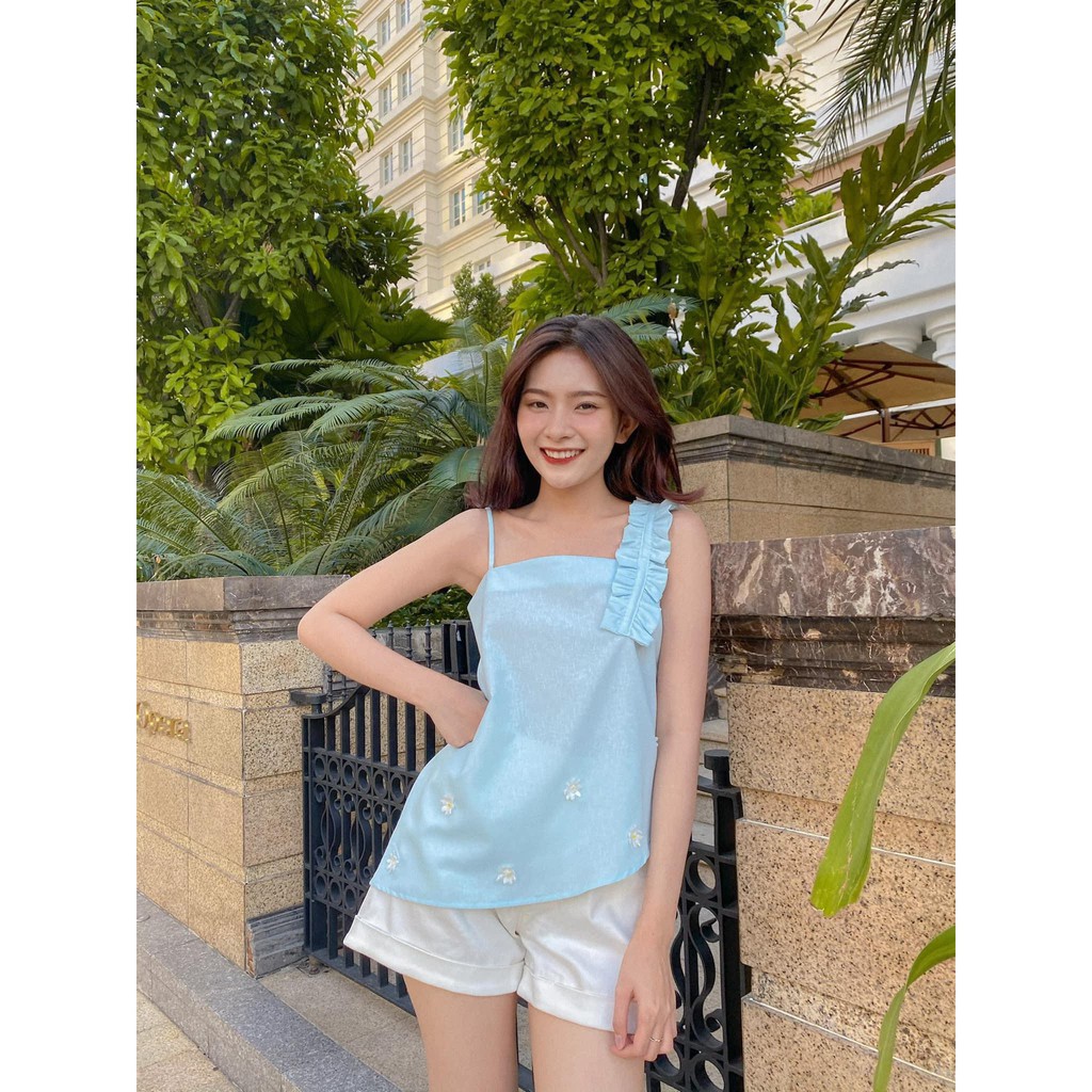 Quần short giả Jeans màu trắng Denim Shorts