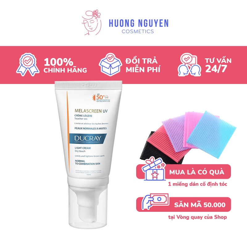 Kem Chống Nắng Ducray Melascreen UV Light Cream SPF50+ Hỗ Trợ Giảm Nám