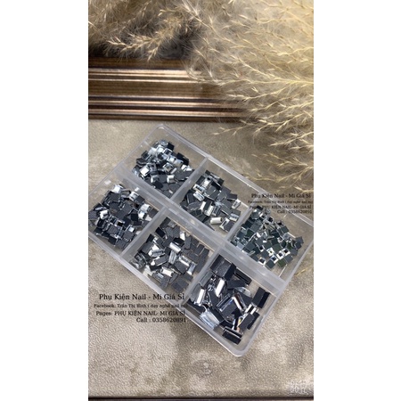 Đá vuông gắn móng tay