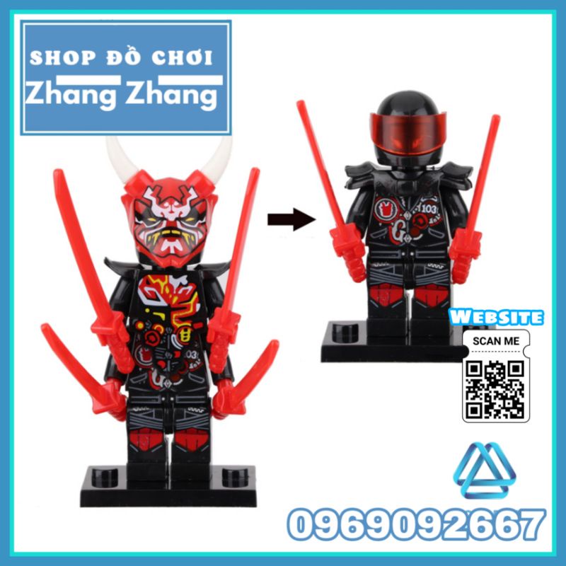 Đồ chơi Xếp hình Ninjago Mr E gồm 4 kiếm và 1 mặt nạ Minifigures Lele H007