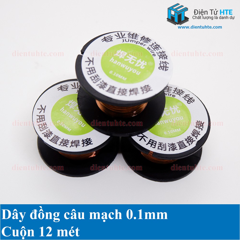 Cuộn dây đồng câu mạch 0.1mm 12 mét [HTE Quy Nhơn CN2]