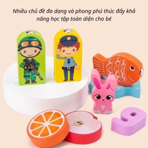 Đồ chơi câu cá gỗ bảng chữ cái tiếng Việt, xếp hình, ghép chữ 7 trong 1 và 6 in 1 cho bé trai,gái 2 3 4 5 6 tuổi MUMBABY