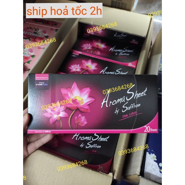 Giấy thơm LG - Aroma Sheet hương hoa sen hồng dùng cho máy giặt sấy chăm sóc quần áo