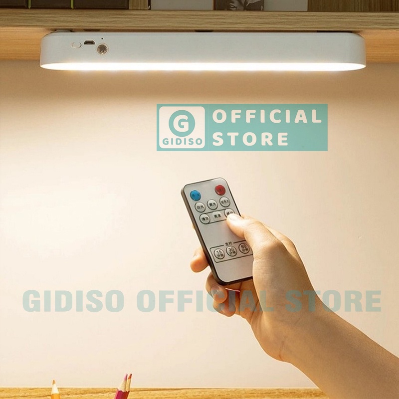 Đèn LED cảm ứng có điều khiển GIDISO chống cận có remote tự động cảm biến pin tích điện đèn bàn học trang điểm