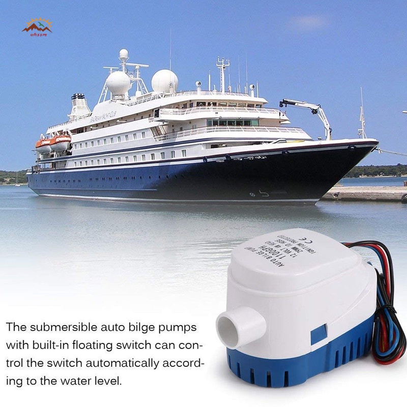 Máy Bơm Nước Tự Động 12V 1100GBH 12V 1100GBH Bilge Có Công Tắc Phao Nổi Tiện Dụng