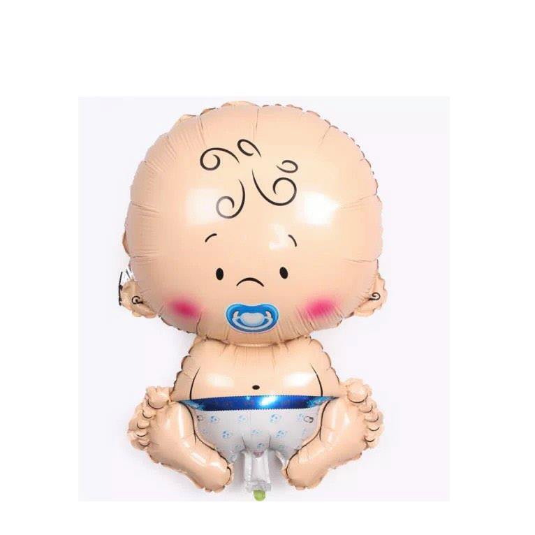 Bong bóng nhôm trang trí sinh nhật hình em bé ngậm ti, trang trí thôi nôi bé trai, bé gái size to