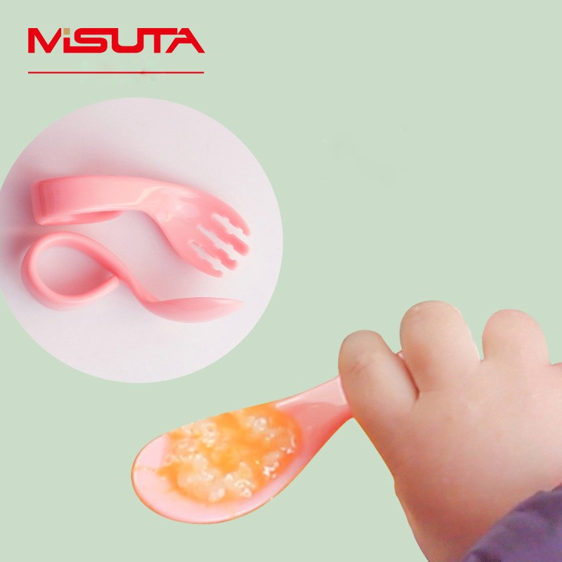 Misuta - Thìa tập xúc, set thìa dĩa tập xúc cho bé tập ăn