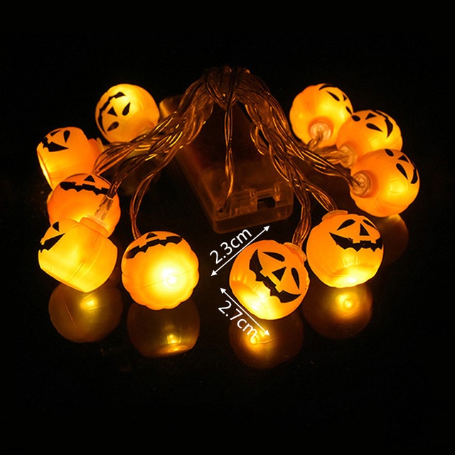 Dây Đèn Led 10 Bóng 1.5m Hình Bộ Xương Bí Ngô Trang Trí Halloween