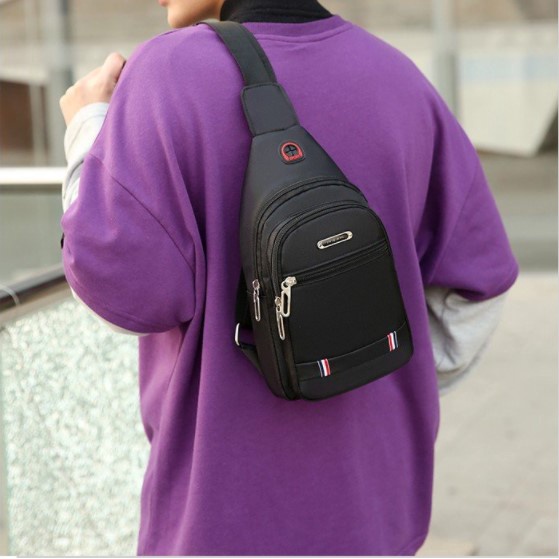Túi đeo chéo nam chống nước 3 ngắn phong các Hàn Quốc, túi vải canvas đeo vai T&G official