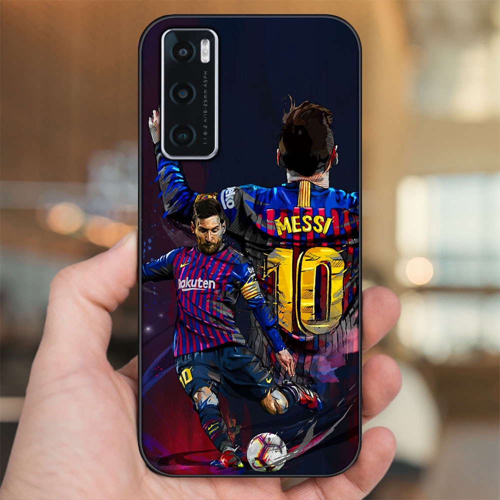 Ốp lưng Vivo V20 SE viền đen in hình Lionel Messi Barcelona PSG