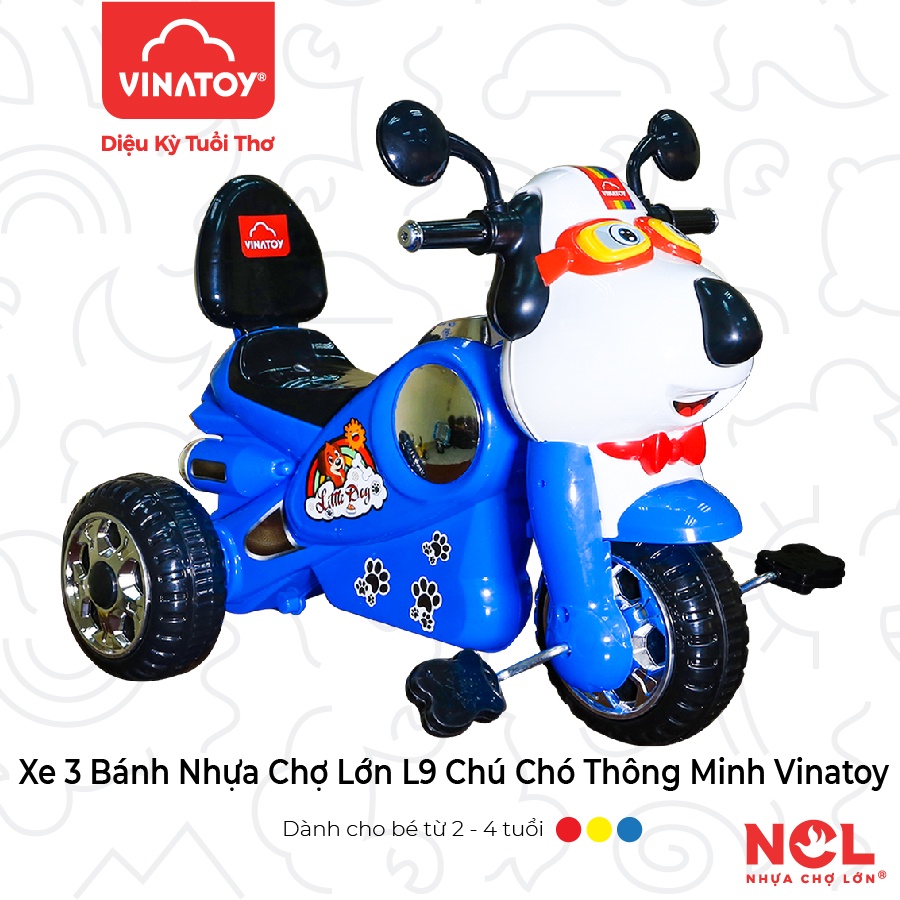 Xe 3 bánh Nhựa Chợ Lớn L9 hình Chú Chó Thông Minh (Không nhạc) - M1814-X3B
