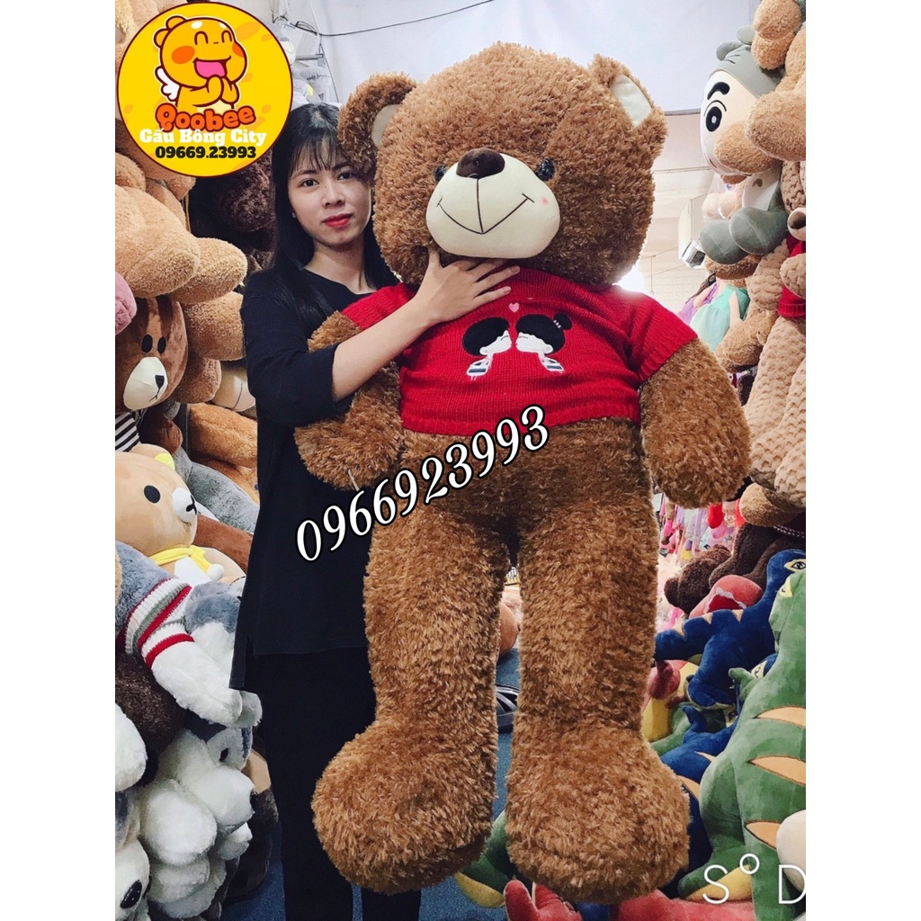 Gấu Bông Teddy Áo Len Đỏ - Teddy Thú Nhồi Bông Quà Tặng Nhập Khẩu Cao Cấp