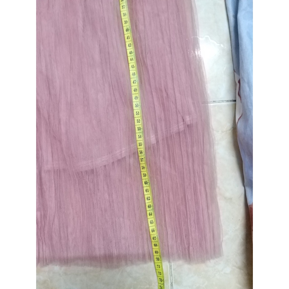 Set áo ren đỏ, váy hồng, size S