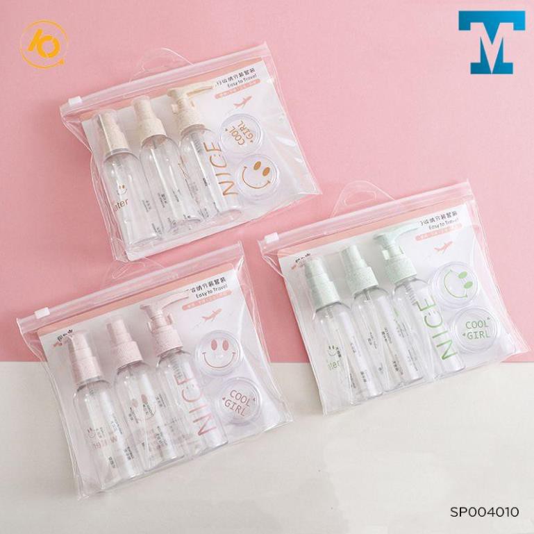 Bộ lọ chiết mỹ phẩm du lịch mini cao cấp phong cách Hàn Quốc 5 món