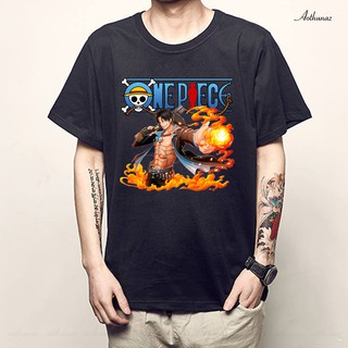 Áo thun One Piece màu đen in hình Ace - Mẫu mới Form rộng F2278