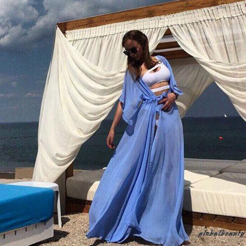 Đầm maxi dáng dài khoác ngoài đi biển thời trang | BigBuy360 - bigbuy360.vn