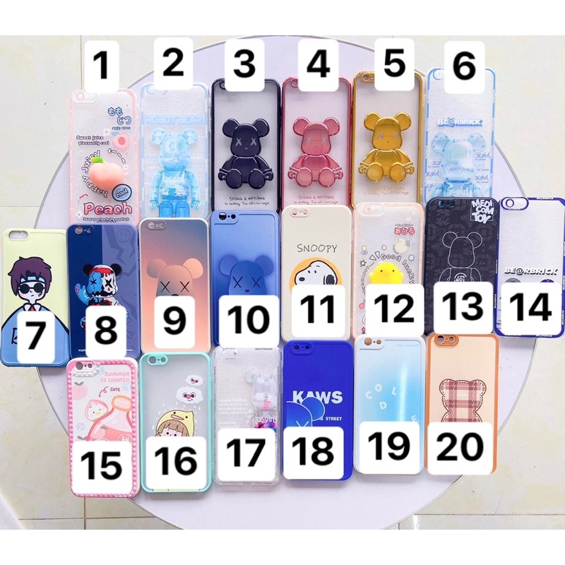 Ốp lưng iphone 6pl/6spl kwas- bearick- mông đào bảo vệ camera